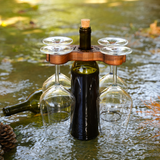 Personalized Wooden Wine Rack for Tabletop: Engraved Glass Holder for Anniversaries