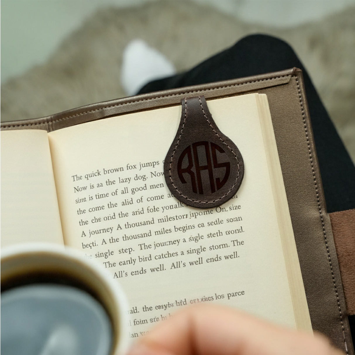 Christmas Gift for Book Lovers: Personalized Magnetic Leather Bookmark for Holiday Reading