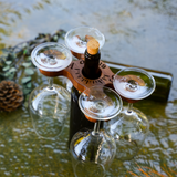 Custom Engraved Walnut Wine Bottle Holder: Rustic Wooden Caddy with Style Options