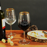 Personalized Wine Glasses, Anniversary Wine Glasses, Custom Wedding Gift, Engagement Gift, Anniversary Gift, Housewarming, Gift for Couples