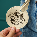 Persoanlized Golf Bag Name Tag with Tee Holder: Engraved Groomsmen Gift for Golf Lover