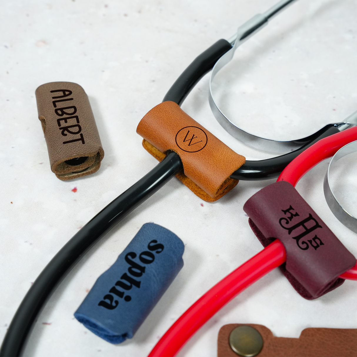 Custom Stethoscope Name Tag: Personalized Leather Medical ID Charm, Gift for Nurses