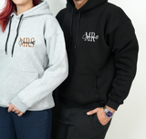 Personalized Mr Mrs Hoodie with Last Name Embroidered Honeymoon Apparel: Engagement Gift for Couple