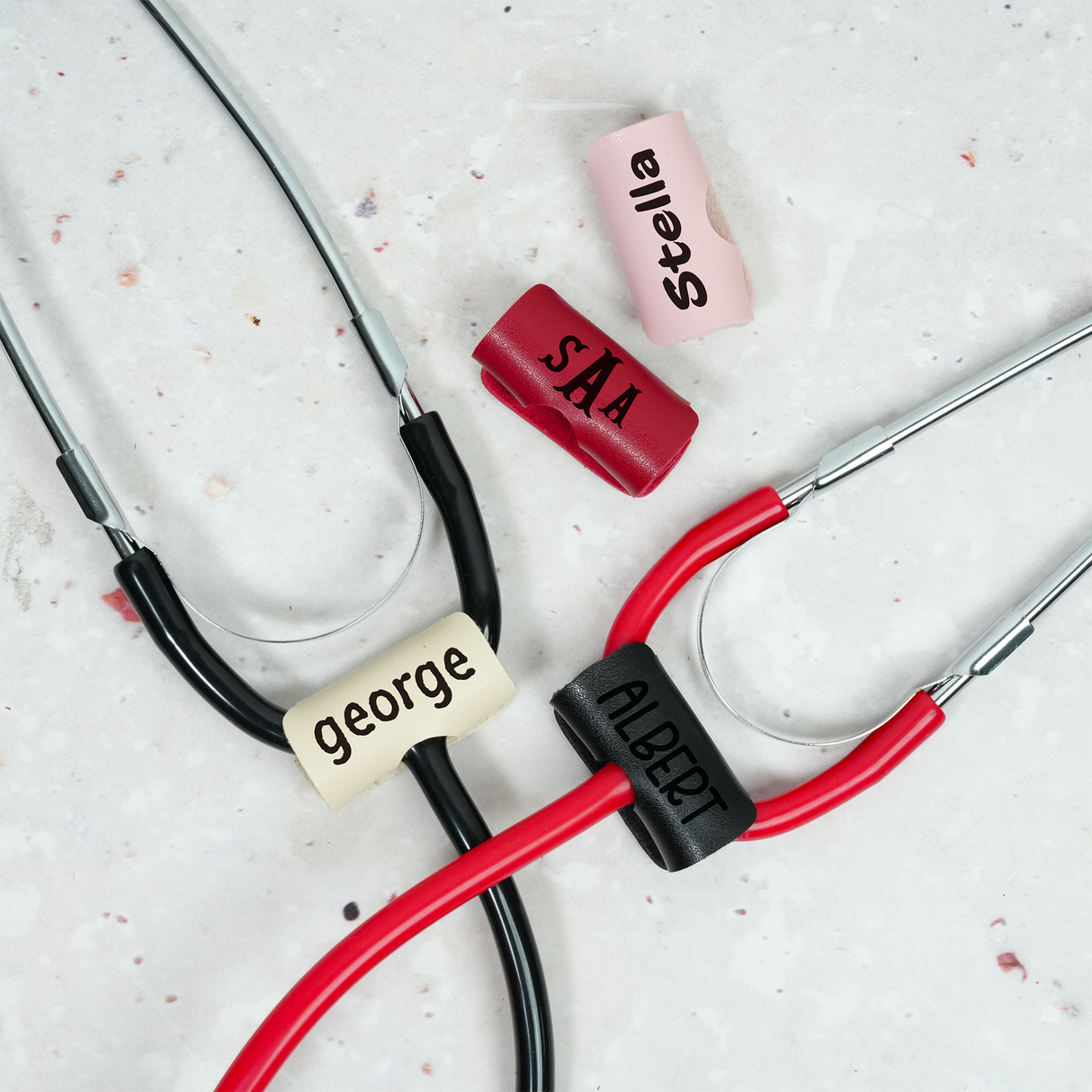 Personalized Stethoscope Name Tag: Custom Leather ID Charm: Medical Accessories