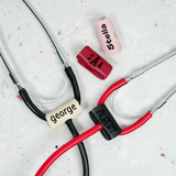 Custom Stethoscope Name Tag: Personalized Leather Medical ID Charm, Gift for Nurses