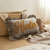Handmade Monogram Punch Needle Pillow: Personalized Baby Gift Name