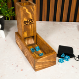 Personalized Wooden Dice Tower for DnD and RPG: Tabletop Roleplaying Games Rolling Tray
