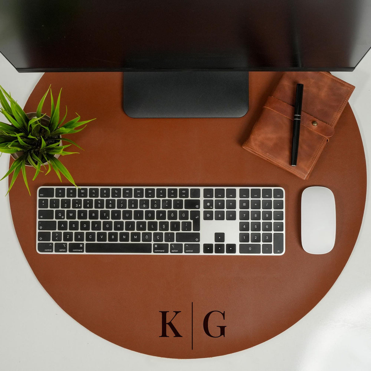 Personalized Leather Desk Mat, Custom Keyboard Pad, Business Gifts, Graduation Gift, Office Gift for Coworker, Gift for Him,Leather Placemat