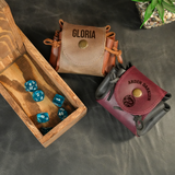 Personalized Tabletop Dice Bag: Leather Dungeons and Dragons Dice Storage