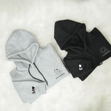 Custom Roman Numeral Anniversary Hoodie: Embroidered Sun and Moon Design, Matching Couple Outfit