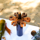 Wooden Wine and Glass Caddy: Personalized Tabletop Bar Accessory, Wedding Wine Gift