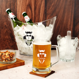 Personalized Grooomsman Beer Glass, Custom Beer Glass with Handle, Best Man Proposal, Groomsmen Gift, Husband Dad Gift, Beer Mug for Men