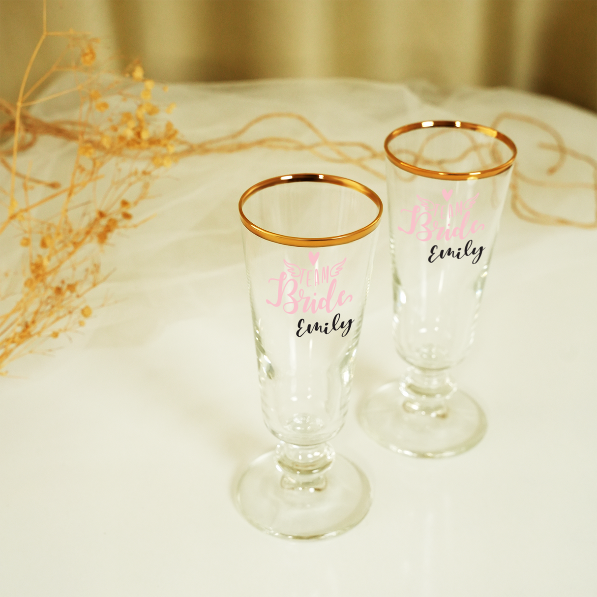 Personalized Bridesmaids Gifts Champagne Glasses, Personalized Wedding Glasses, Bachelorette Gift, Maid of Honor Gift, Wedding Favor Ideas