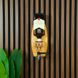 Rustic Wood Wall Bar with Whiskey Decanter: Personalized Drink Station for Home Bar Display