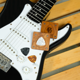 Personalized Wooden Guitar Pick Holder: Custom Magnetic Picks Display, Gift for Musician