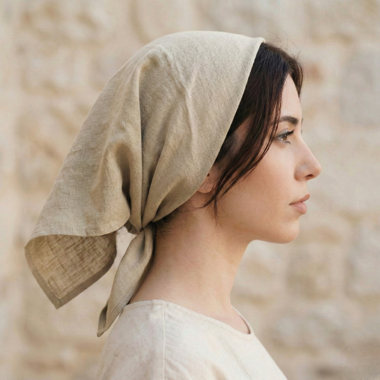 Womens Linen Head Scarf: Lightweight Bandana Hair Wrap