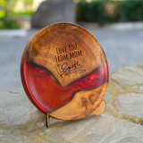 Wood and Epoxy Personalized Kitchen Platter: Custom Engraved Rustic Tray for Serving