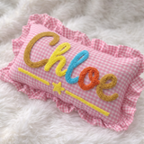 Custom Name Punch Needle Pillow: Embroidered Nursery Decor Baby Gift