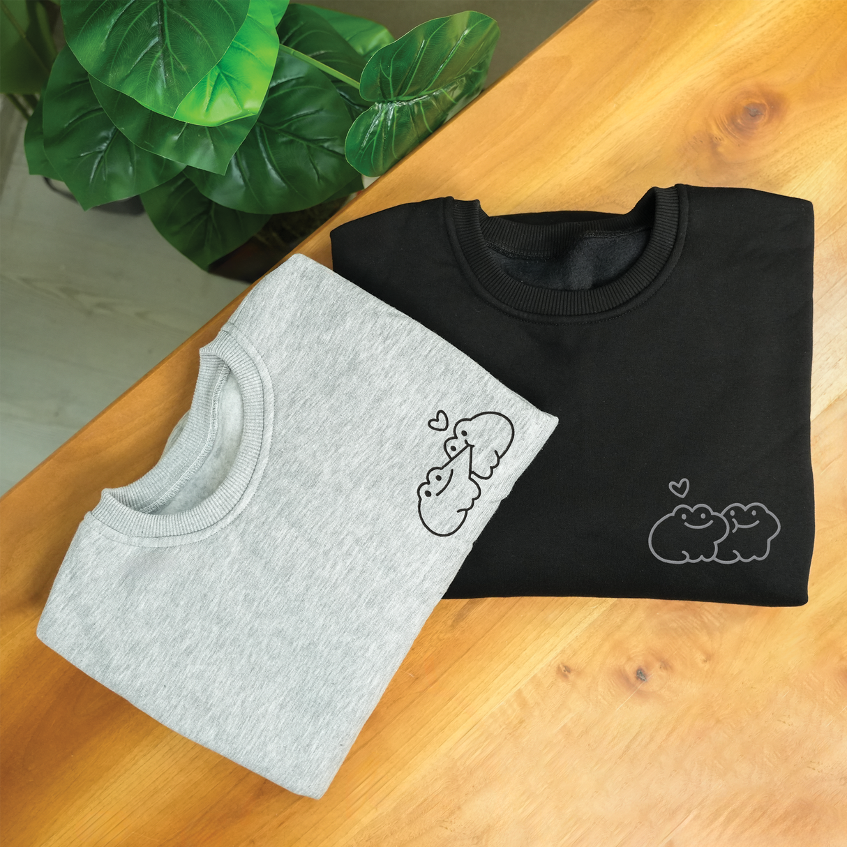 Matching Frog Couple Sweatshirt: Custom Embroidered Crewneck with Initials, Cute Anniversary Gift