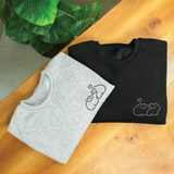 Matching Frog Couple Sweatshirt: Custom Embroidered Crewneck with Initials, Cute Anniversary Gift