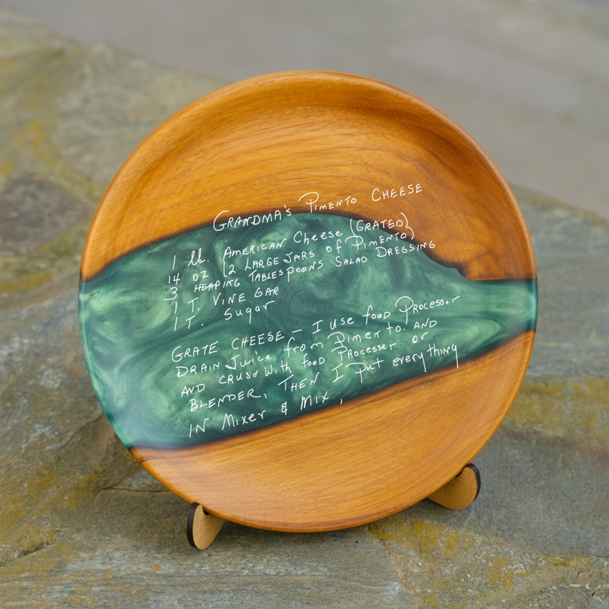 Custom Handwritten Recipe Resin Epoxy Platter: Personalized Family Heirloom Gift