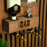 Customized Wall Mounted Liquor Dispenser: Wooden Whiskey Fountain, Rustic Bar Decor