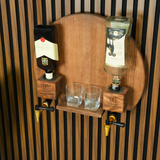 Personalized Wooden Liquor Dispenser for Newlywed Home Bar: Engraved Bourbon Gifts