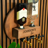 Customized Wall Mounted Liquor Dispenser: Wooden Whiskey Fountain, Rustic Bar Decor