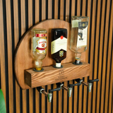 Engraved Wall Mount Whiskey Decanter: Custom Engraved Wooden Stand for Groomsmen Proposal