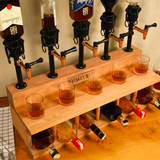 Personalized Wooden Whiskey Dispenser Set: Engraved Liquor Decanter, Barware Gift
