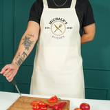 Custom Grill Master Christmas Gift: Personalized Japanese Cotton Apron with Cross Back Design