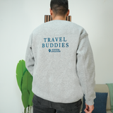 Adventure Awaits Embroidered Sweatshirt: Custom Initial on Sleeve, Christmas Gift for Travelers