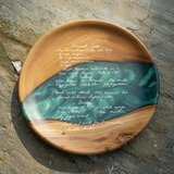 Custom Handwritten Recipe Resin Epoxy Platter: Personalized Family Heirloom Gift