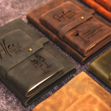 Personalized Leather Cocktail Recipe Book: Refillable Bar Notebook with Mixology Design