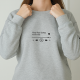 Custom Song Name Music Lover Sweatshirt: Embroidered Zip Up Jacket with Initials, Couple Christmas Outfit