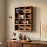 Wooden Coffee Mug Rack Display Shelf: Kitchen Coffee Bar Decor
