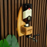 Wall Mounted Rustic Whiskey Dispenser with Glass Shelf: Solid Pine Wood Home Bar Gift