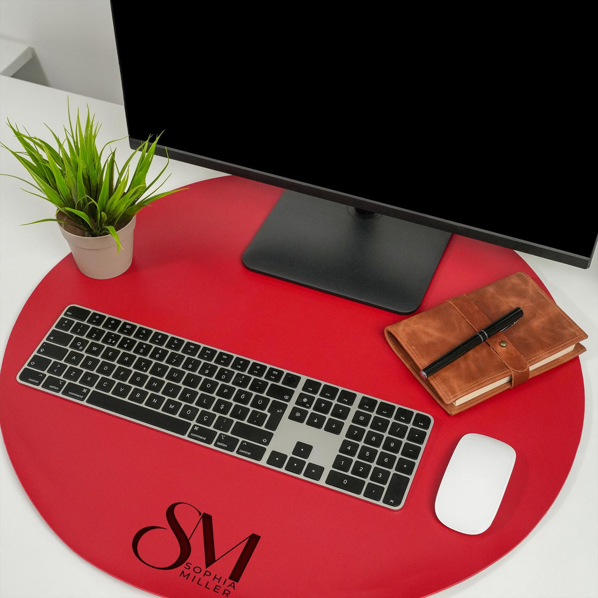 Personalized Leather Desk Mat, Custom Keyboard Pad, Business Gifts, Graduation Gift, Office Gift for Coworker, Gift for Him,Leather Placemat