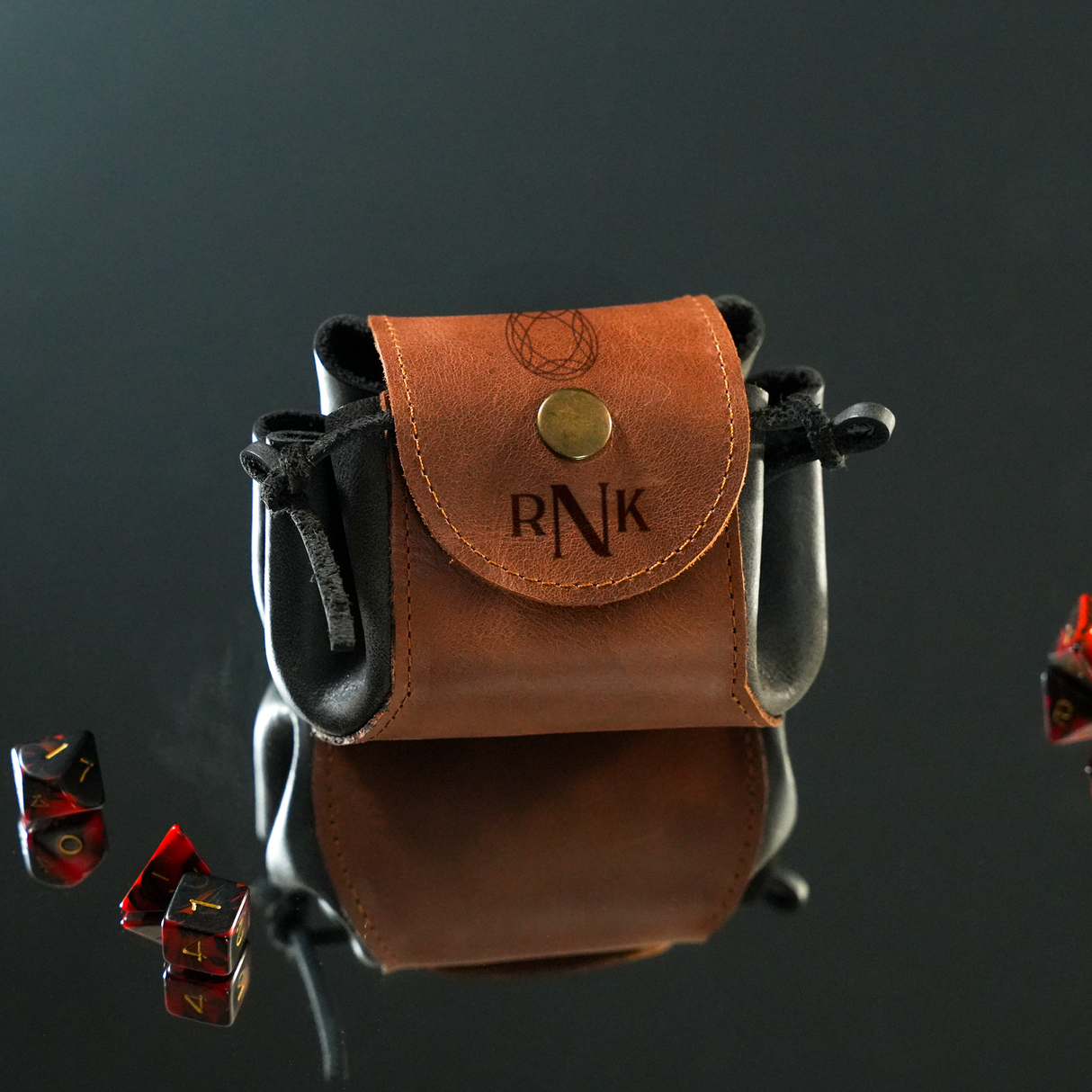 Custom DnD Dice Bag: Personalized Leather Gift for Dungeon Master or Gamer