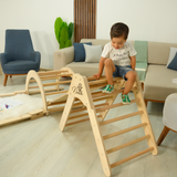 Montessori Climbing Pikler Triangle Set: Personalized Wooden Arch and Ramp, Indoor Playground