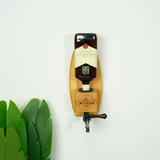 Wall Mounted Rustic Whiskey Dispenser with Glass Shelf: Solid Pine Wood Home Bar Gift