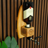Customized Wall Mounted Liquor Dispenser: Wooden Whiskey Fountain, Rustic Bar Decor