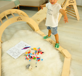 Montessori Climbing Triangle Set: Personalized Arch and Pillow, Foldable Solid Wood Toddler Gym