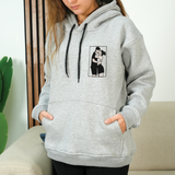 Custom Couple Portrait Sweatshirt: Embroidered Family Photo with Initials on Sleeve, Christmas Gift