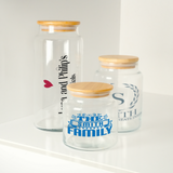 Glass Food Storage Jars, Housewarming Gift, Anniversary Gift, Personalized Pantry Organizer Containers, Glass Jar, Custom Kitchen Storage