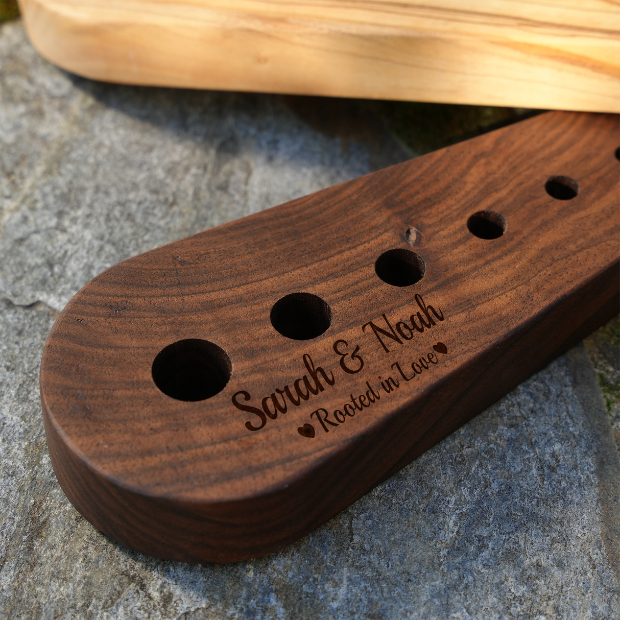 Custom Olive Wood Herb Stripper: Personalized Leaf Scraper Gift for Wedding