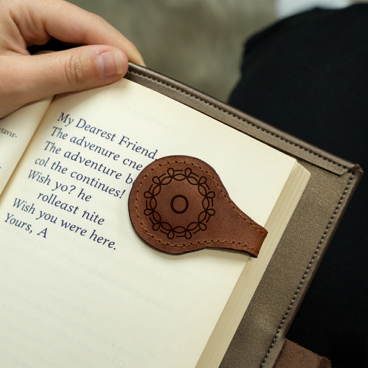 Engraved Leather Magnetic Bookmark: Custom Teachers Gift Book  Accessories