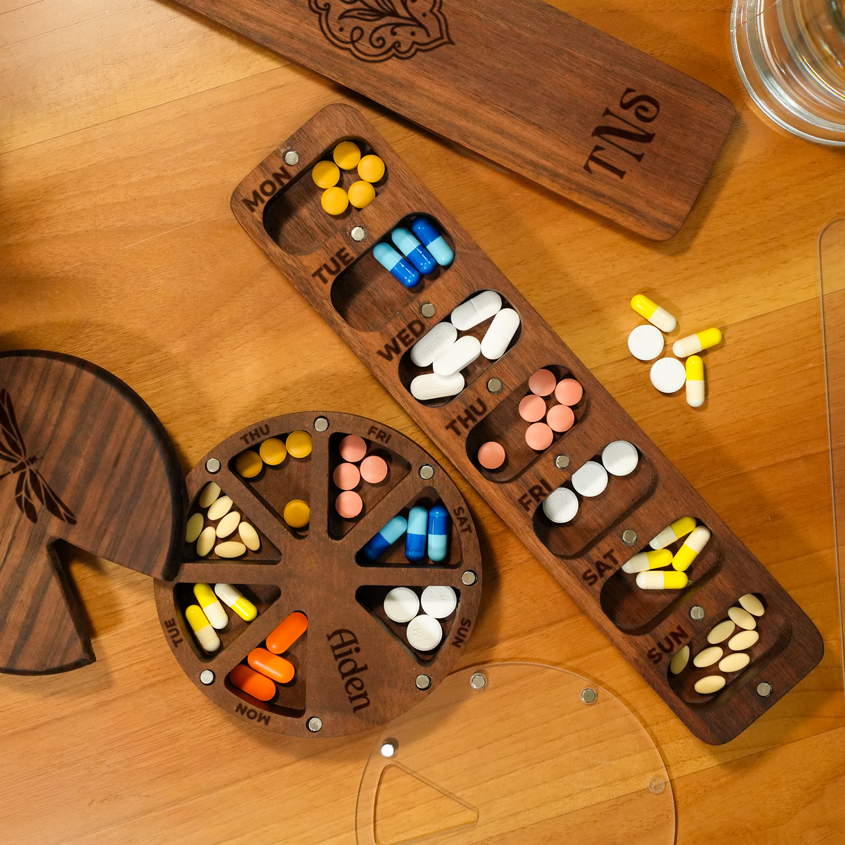 Personalized Pill Box for Seniors: Custom 7 Day Medication Organizer Gift for Elderly