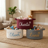 Personalized Dog Toy Storage Basket: Handwoven Cotton Rope, Pet Owner Gift