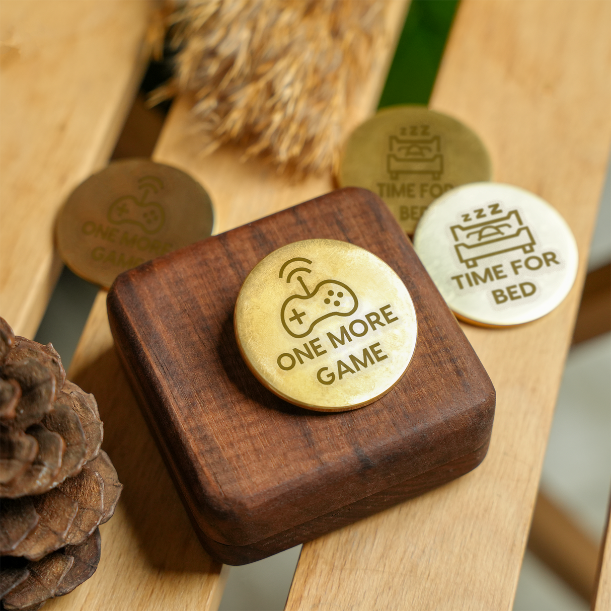 One More Chapter or Sleep Flip Token: Humorous Decision Maker Coin for Bookworms